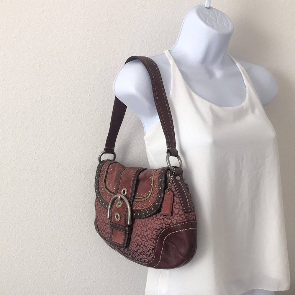 COACH soho flap buckle hobo bag